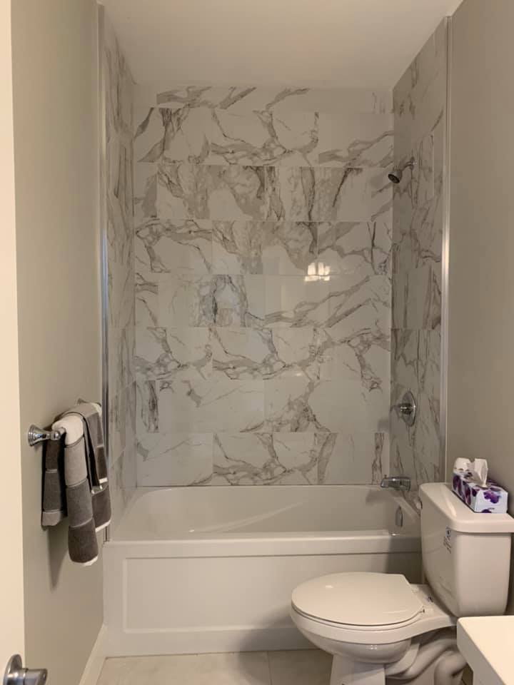 tile bathtub and shower surround